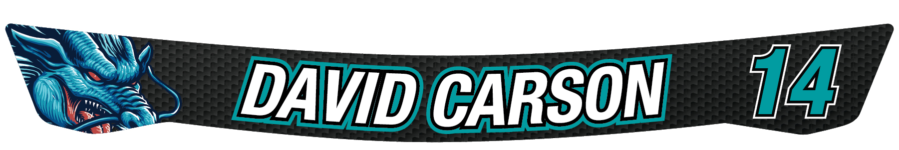 A visor decal for a race helmet